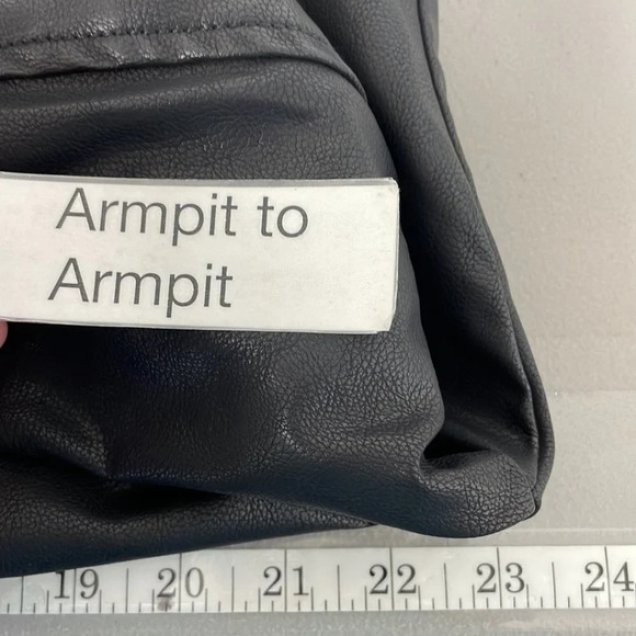 Eloquii Faux Leather Jacket Moto Zipper Belt Black Size 10 - Picture 14 of 14